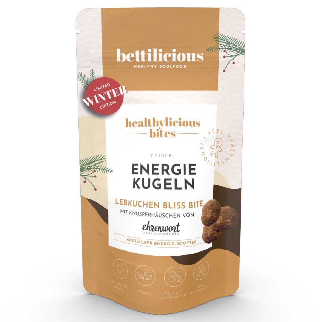 ehrenwort x Bettilicious Lebkuchen Bliss Bites Produktabbildung Vorderseite